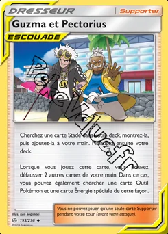 Carte Pokémon Guzma et Pectorius n°193 de la série Éclipse Cosmique