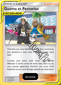 Carte Pokémon Guzma et Pectorius Reverse n°193 de la série Éclipse Cosmique