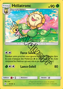Carte Pokémon Héliatronc n°8 de la série Éclipse Cosmique