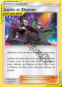 Carte Pokémon Jujube et Zhuman n°186 de la série Éclipse Cosmique