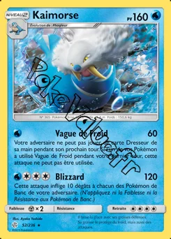 Carte Pokémon Kaimorse n°52 de la série Éclipse Cosmique