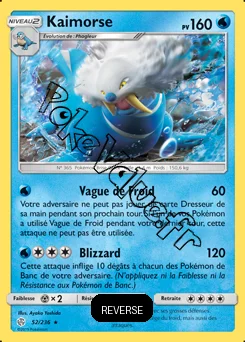 Carte Pokémon Kaimorse Reverse n°52 de la série Éclipse Cosmique
