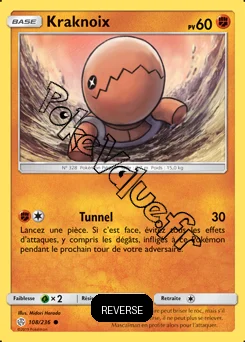 Carte Pokémon Kraknoix Reverse n°108 de la série Éclipse Cosmique
