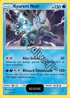 Carte Pokémon Kyurem Noir Reverse n°61 de la série Éclipse Cosmique