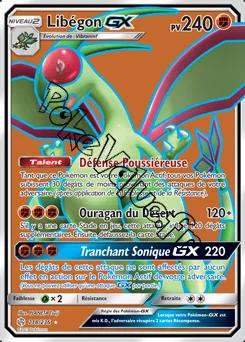 Carte Pokémon Libégon GX n°218 de la série Éclipse Cosmique