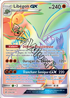 Carte Pokémon Libégon GX n°256 de la série Éclipse Cosmique