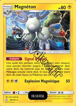 Carte Pokémon Magnéton Reverse n°69 de la série Éclipse Cosmique
