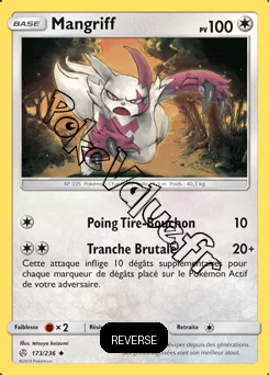 Carte Pokémon Mangriff Reverse n°173 de la série Éclipse Cosmique