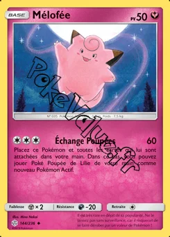 Carte Pokémon Mélofée n°144 de la série Éclipse Cosmique