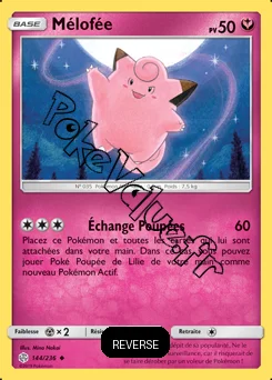 Carte Pokémon Mélofée Reverse n°144 de la série Éclipse Cosmique