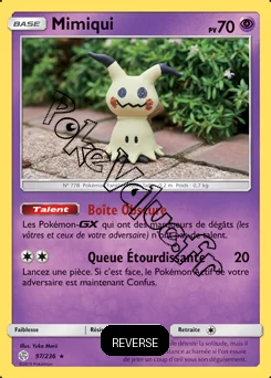 Carte Pokémon Mimiqui Reverse n°97 de la série Éclipse Cosmique