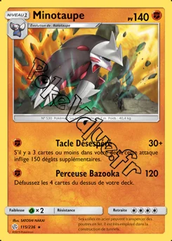 Carte Pokémon Minotaupe n°115 de la série Éclipse Cosmique