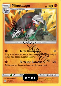 Carte Pokémon Minotaupe Reverse n°115 de la série Éclipse Cosmique