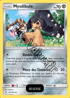 Carte Pokémon Mysdibule Reverse n°140 de la série Éclipse Cosmique