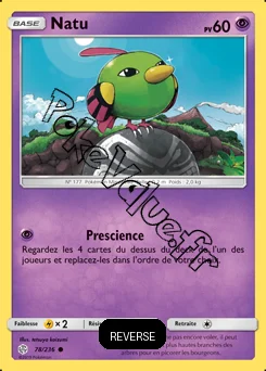 Carte Pokémon Natu  Reverse n°78 de la série Éclipse Cosmique