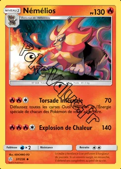Carte Pokémon Némélios n°37 de la série Éclipse Cosmique