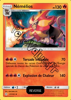 Carte Pokémon Némélios Reverse n°37 de la série Éclipse Cosmique