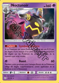 Carte Pokémon Noctunoir n°85 de la série Éclipse Cosmique