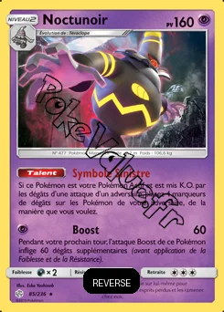 Carte Pokémon Noctunoir Reverse n°85 de la série Éclipse Cosmique