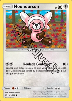 Carte Pokémon Nounourson n°181 de la série Éclipse Cosmique