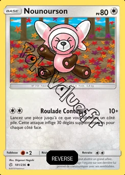 Carte Pokémon Nounourson Reverse n°181 de la série Éclipse Cosmique