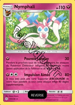 Carte Pokémon Nymphali Reverse n°155 de la série Éclipse Cosmique