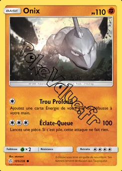 Carte Pokémon Onix  n°105 de la série Éclipse Cosmique