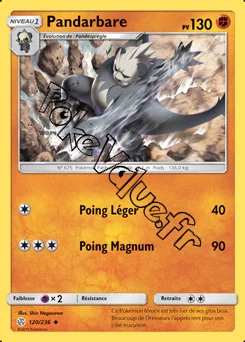 Carte Pokémon Pandarbare n°120 de la série Éclipse Cosmique