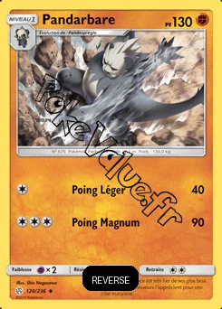 Carte Pokémon Pandarbare Reverse n°120 de la série Éclipse Cosmique