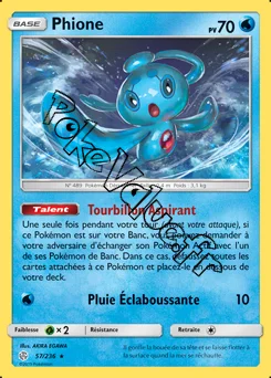 Carte Pokémon Phione  n°57 de la série Éclipse Cosmique