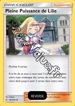 Carte Pokémon Pleine Puissance de Lilie Reverse n°196 de la série Éclipse Cosmique
