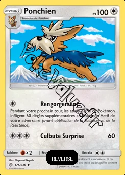 Carte Pokémon Ponchien Reverse n°175 de la série Éclipse Cosmique
