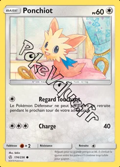 Carte Pokémon Ponchiot n°174 de la série Éclipse Cosmique