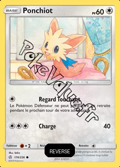 Carte Pokémon Ponchiot Reverse n°174 de la série Éclipse Cosmique