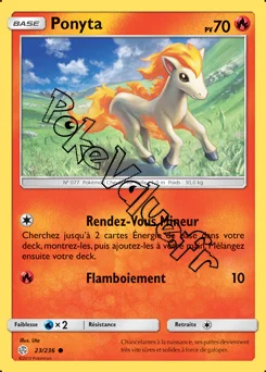 Carte Pokémon Ponyta  n°23 de la série Éclipse Cosmique