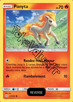 Carte Pokémon Ponyta  Reverse n°23 de la série Éclipse Cosmique