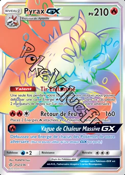 Carte Pokémon Pyrax GX n°252 de la série Éclipse Cosmique