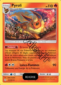 Carte Pokémon Pyroli Reverse n°25 de la série Éclipse Cosmique