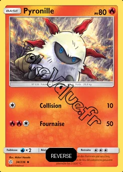 Carte Pokémon Pyronille Reverse n°34 de la série Éclipse Cosmique
