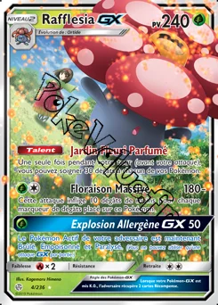 Carte Pokémon Rafflesia GX n°4 de la série Éclipse Cosmique