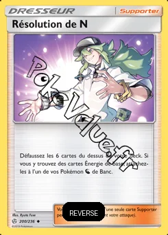 Carte Pokémon Résolution de N Reverse n°200 de la série Éclipse Cosmique