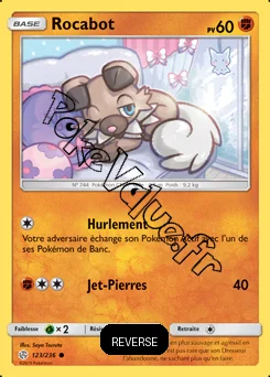 Carte Pokémon Rocabot Reverse n°123 de la série Éclipse Cosmique