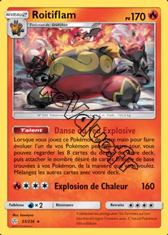 Carte Pokémon Roitiflam n°33 de la série Éclipse Cosmique