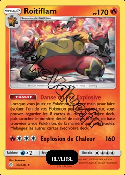 Carte Pokémon Roitiflam Reverse n°33 de la série Éclipse Cosmique