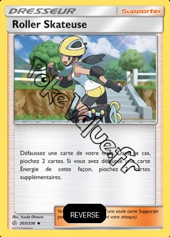 Carte Pokémon Roller Skateuse Reverse n°203 de la série Éclipse Cosmique