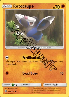 Carte Pokémon Rototaupe n°114 de la série Éclipse Cosmique