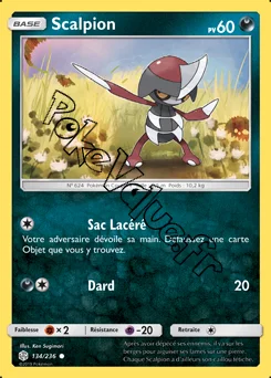Carte Pokémon Scalpion n°134 de la série Éclipse Cosmique
