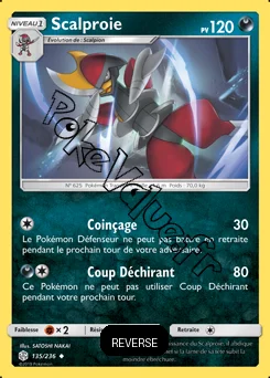 Carte Pokémon Scalproie Reverse n°135 de la série Éclipse Cosmique