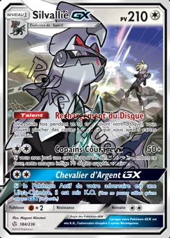 Carte Pokémon Silvallié GX n°184 de la série Éclipse Cosmique