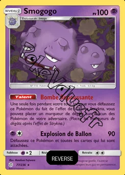 Carte Pokémon Smogogo Reverse n°77 de la série Éclipse Cosmique